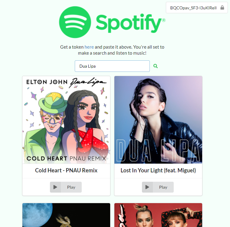 spotify tracks website screenshot